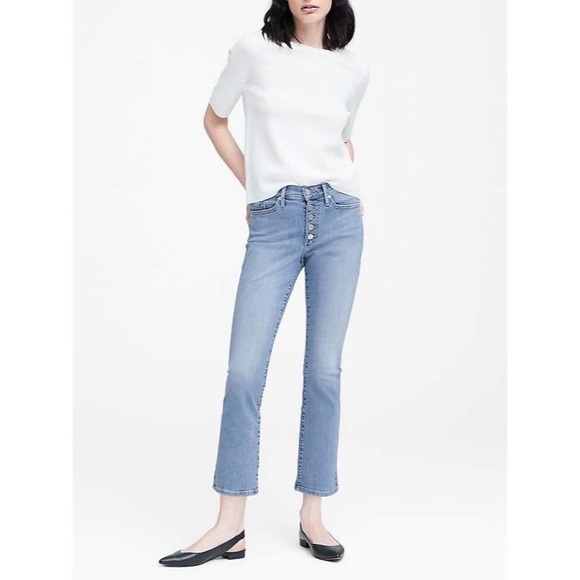 Banana Republic Denim - Banana Republic High Rise Cropped Flare Jeans